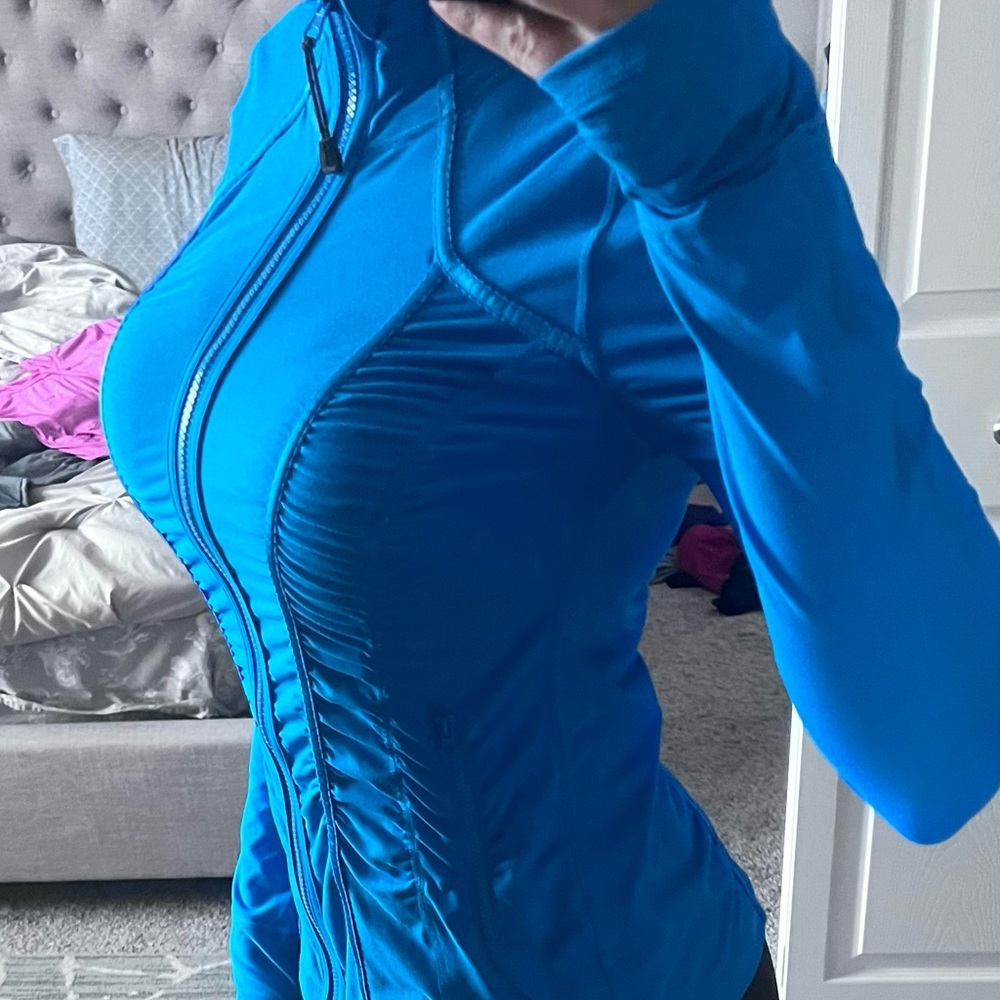 ZELLA Blue ruched track jacket size M